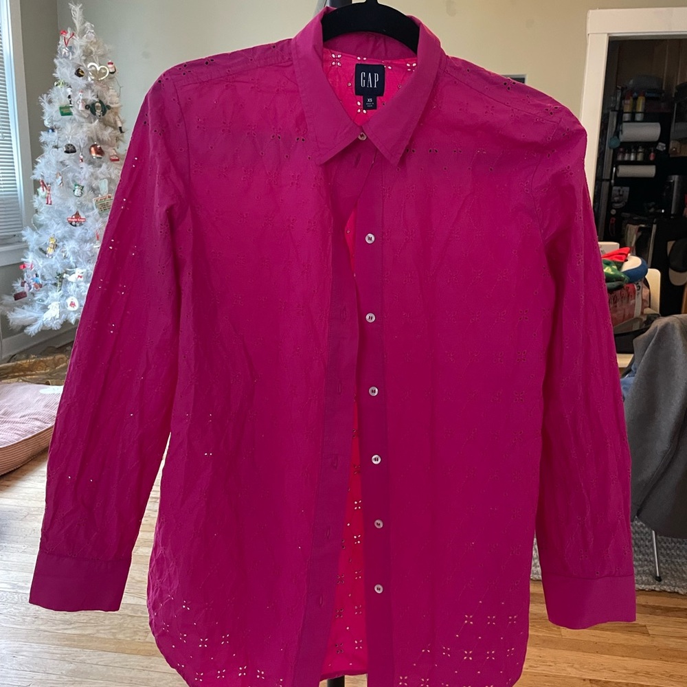 GAP Pink Embroidered Shirt